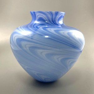 Vintage Vitrix Hot Glass Studio 1982 Pulled Feather Vase Thomas S Buechner III